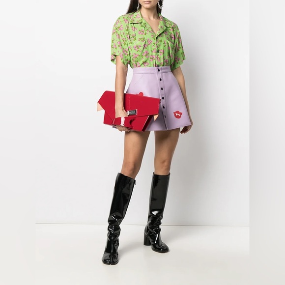 Natasha Zinko Floral Button Down Shirt in Lime Green, size Medium/4 - Picture 6 of 14